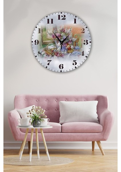 Retro tarzda 35x35cm metalik duvar saati, şık ve modern ev dekoru için ideal