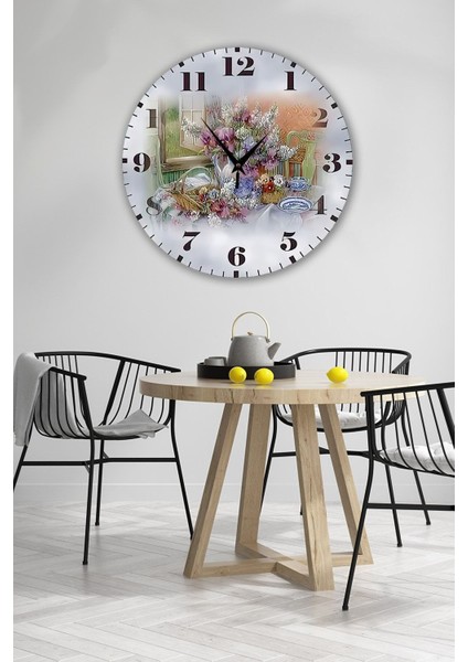 Retro tarzda 35x35cm metalik duvar saati, şık ve modern ev dekoru için ideal