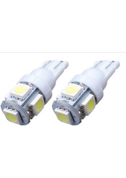 Led Ampul 12V T10 5 Led 5050 Beyaz