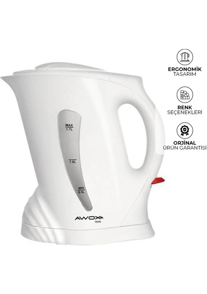 Nova Kettle Beyaz, 2000 W 1.7 Lt Su Isıtıcısı