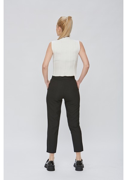 Bilekte Dokuma Kumaş Siyah Pantolon fiyatları