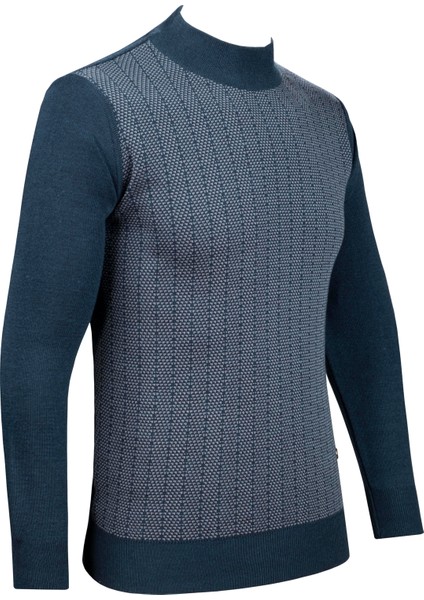 Erkek Yarım Balıkçı Yaka Triko Kazak Desenli Kol ve Bel Lastikli Çelik Örgü Klasik Kalıp - 5007B fiyatları