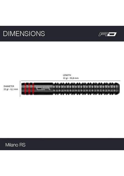 Milano Rs 0.2 % 90 Tungsten Çelik Uçlu Dart Oku