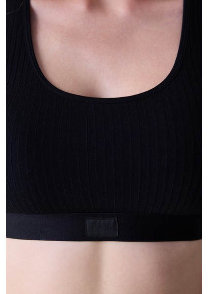 Removable Padded Racer Siyah Sütyen