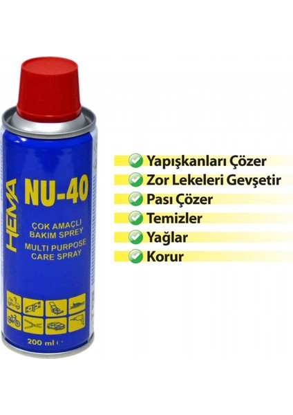 Nu-40 Çok Amaçlı Bakım Spreyi 200 Ml Hm 016 Hema