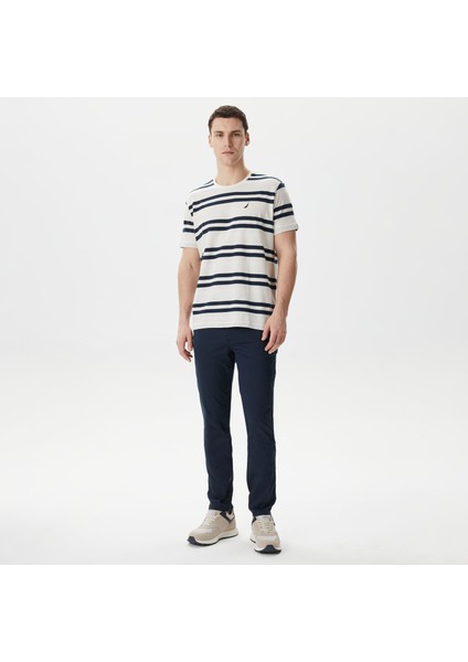 Erkek Beyaz Standart Fit Kısa Kollu Çizgili T-Shirt V45245T.1MA modelleri