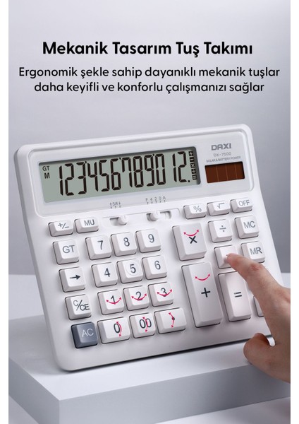 DX-7500 Büyük Boy 12 Haneli Hesap Makinesi, Mekanik Tuş Takımı