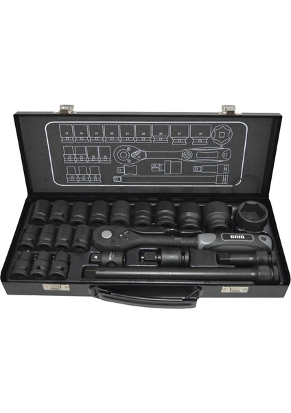 Lokma Seti Havalı 1/2 10-32MM 22 Parça