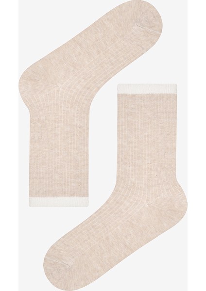 Ribbed 5li Gri Çok Renkli Soket Çorap modelleri