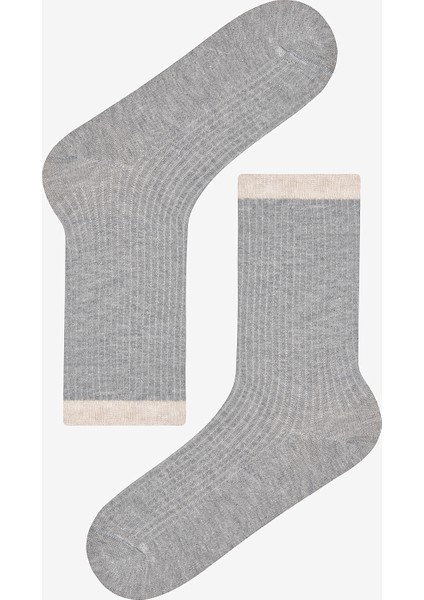 Ribbed 5li Gri Çok Renkli Soket Çorap indirimleri