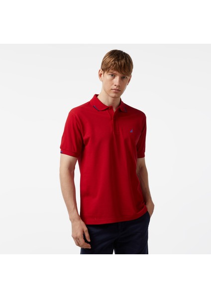 Erkek Kırmızı Classic Fit Kısa Kollu Polo KE45502T.6NR