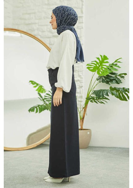 2254-DENIM Klasik Etek Lacivert fiyatları