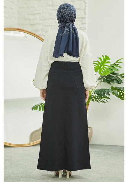 2254-DENIM Klasik Etek Lacivert fırsatları