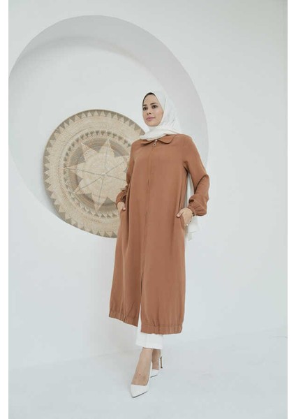 6644-TENSEL Yakalı Fermuarlı Kap Açık Kahve fiyatları