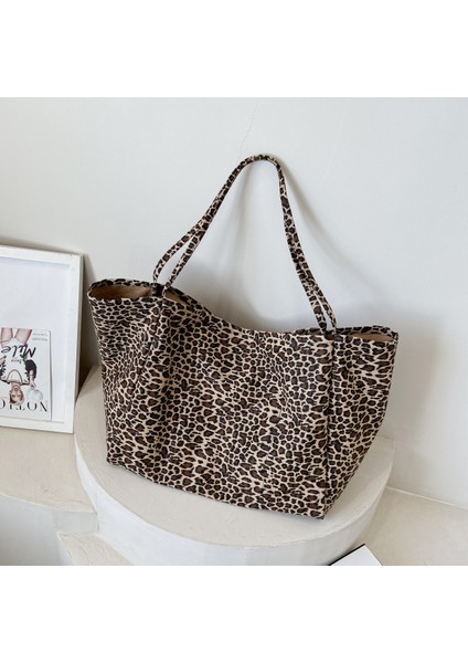 Popüler Leopar Desenli Omuz Çantası, Tembel Tarzı Rahat Alışveriş Çantası, Büyük Kapasiteli, Şık Koltuk Altı Çantası (Yurt Dışından)