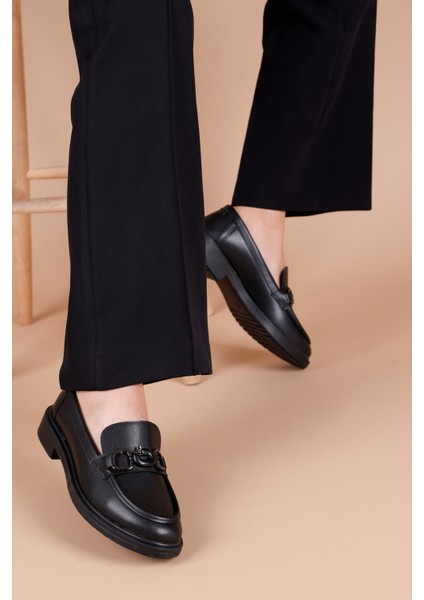 Mader Kadın Siyah Loafer Ayakkabı