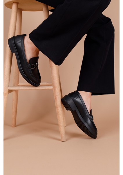 Mader Kadın Siyah Loafer Ayakkabı