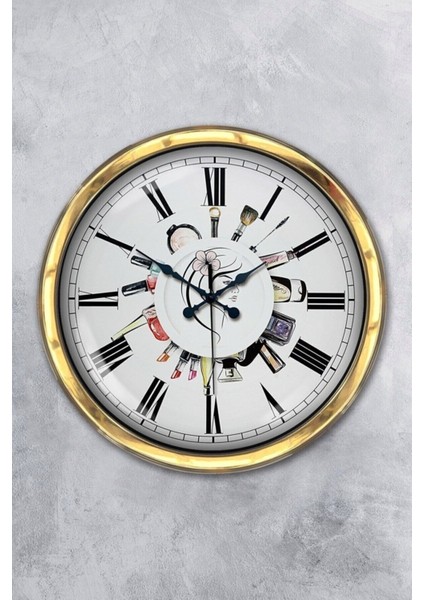 Modern altın metal duvar saati, şık ve dekoratif, 40x40 cm, hediye seçeneği