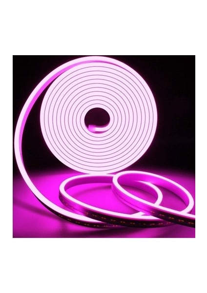 2835 12V Neon Flex Led 5 Metre Pembe