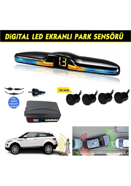 Guard Park Sensörü Yeni Nesil Renk Değiştiren LED Ekranlı Sesli Siyah (22MM)