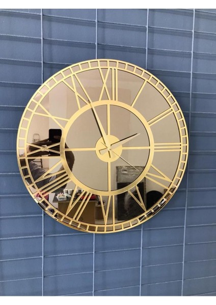 50cm Bronz Rakamlı Ayna Saat, şık ve modern tasarım, 50x50 cm, metalik renk, klasik stil fiyatları