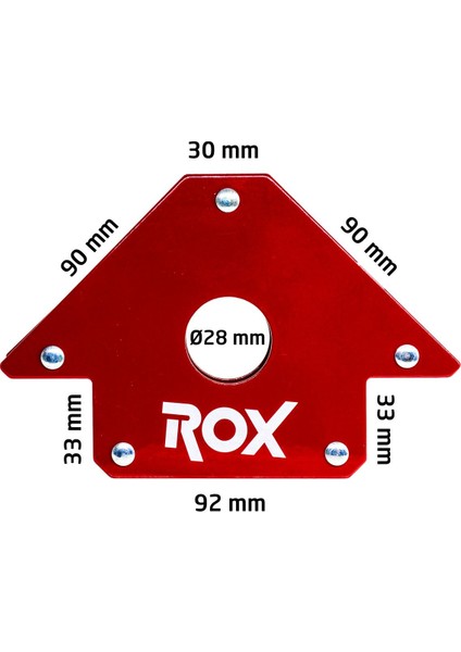 Rox 0072 Manyetik Açılı Kaynak Tutucu Mıknatıs Gönye 22 kg