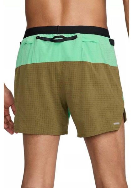 Running Trail Flex Stride 5 Inch Shorts Fermuarlı Kısa Şort Yeşil