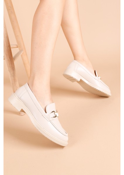 Mader Kadın Bej Loafer Ayakkabı