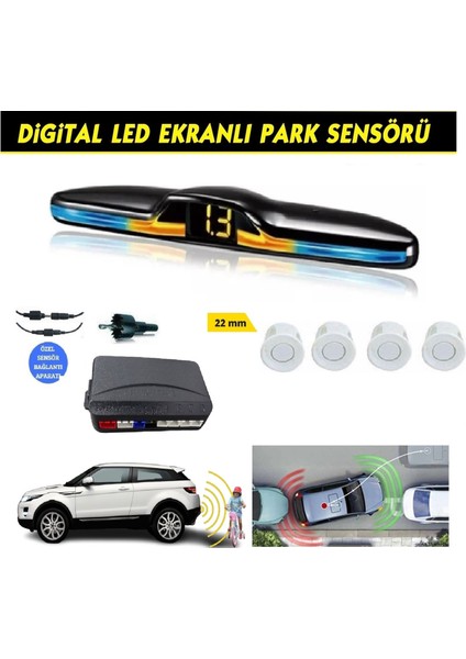 Guard Park Sensörü Yeni Nesil Renk Değiştiren LED Ekranlı Sesli Beyaz (22MM)