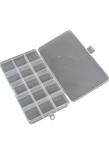 15 Bölmeli Kolye, Yüzük, Takı Düzenleyici Organizer Plastik Şeffaf Kutu 10 x 17 x 2 cm modelleri