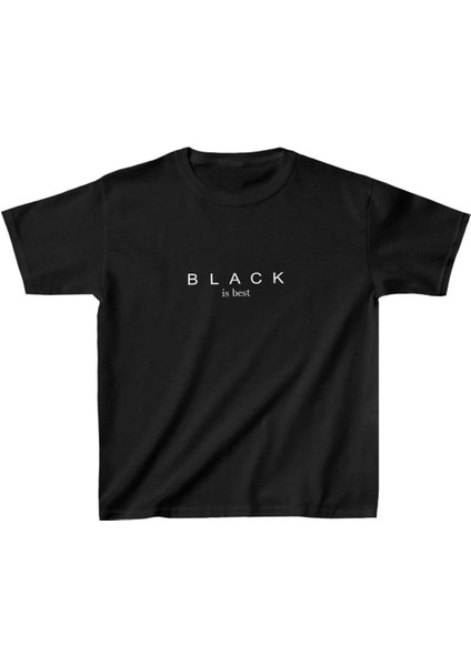 Unisex Çocuk Baskılı T-Shirt - Siyah