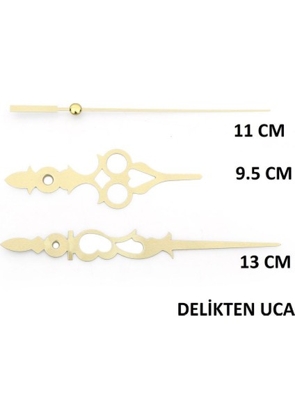 Sessiz duvar saati mekanizması, askısız, 60x16 cm, altın renk, klasik stil modelleri