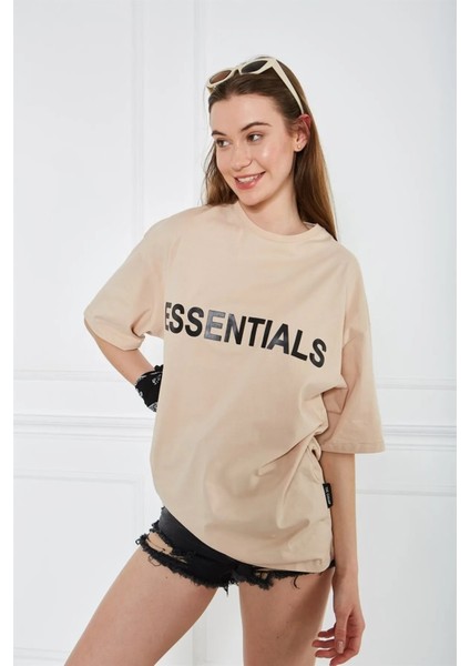 Oversize Unisex Essentials Baskılı T-Shirt