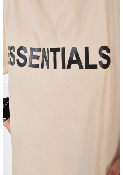 Oversize Unisex Essentials Baskılı T-Shirt modelleri