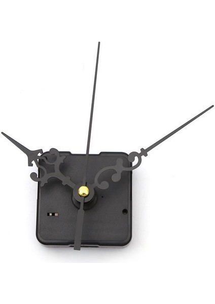 Sessiz duvar saati mekanizması, askısız, uzun şaft, siyah renk, klasik stil, 55x56 mm
