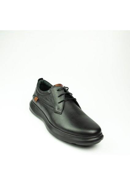 20355 Siyah Deri Erkek Günlük Ayakkabı