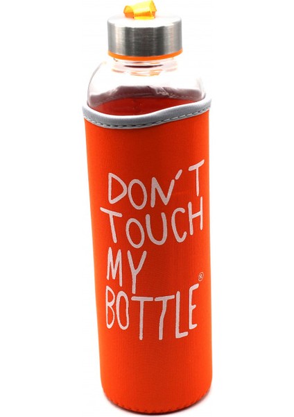 Kılıflı Cam Matara Turuncu 600 ml