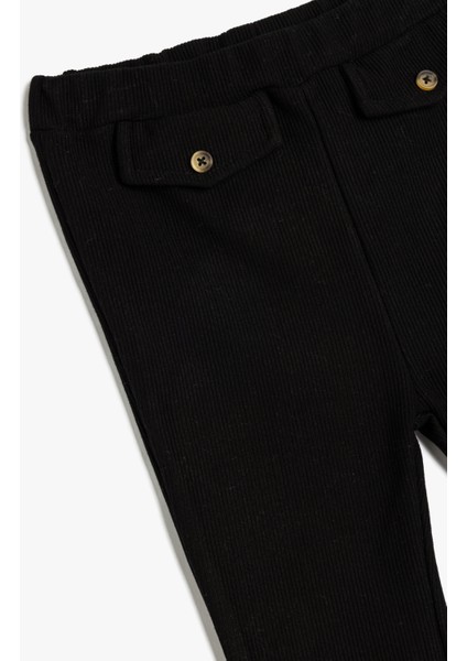 Ispanyol Paça Basic Tayt Beli Lastikli Kapaklı Cep Detaylı Düğmeli Kaşkorse Viskon Karışımlı modelleri