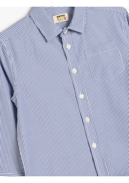 Gömlek Uzun Kollu Düğmeli Tek Cepli Pamuk Karışımlı fırsatları