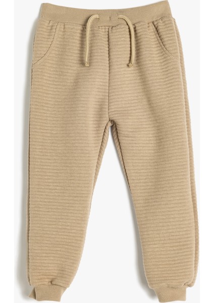 Basic Eşofman Altı Dokulu Beli Bağlamalı