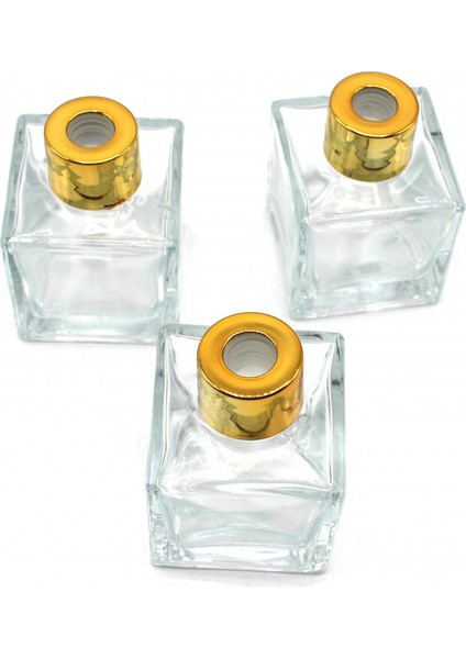 Kare Cam Koku Şişesi Altın Kapak 50 cc 40 Adet fiyatları
