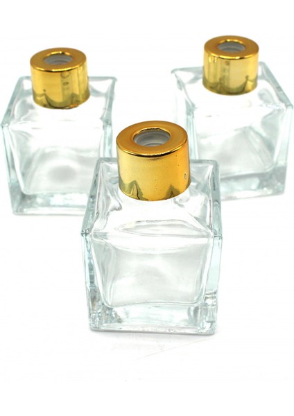 Kare Cam Koku Şişesi Altın Kapak 50 cc 40 Adet fırsatları