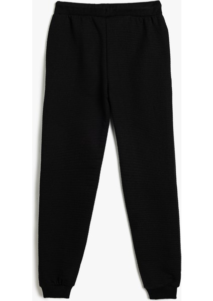 Basic Jogger Eşofman Altı Dokulu Beli Lastikli Cepli