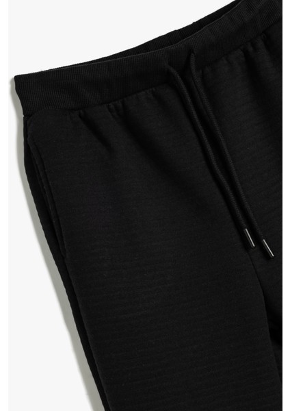 Basic Jogger Eşofman Altı Dokulu Beli Lastikli Cepli