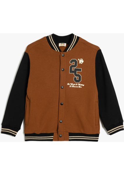 Kolej Bomber Ceket Aplike Detaylı Çıtçıt Kapamalı modelleri