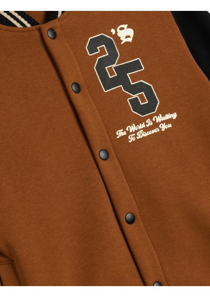 Kolej Bomber Ceket Aplike Detaylı Çıtçıt Kapamalı indirimleri