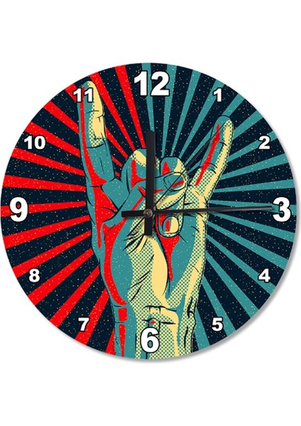 Renkli Ahşap Duvar Saati, 30 cm çap, Modern tasarım, Dünya Günü özel, şık ve canlı.