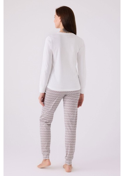 3086 Kadın Uzun Kol Pijama Takım