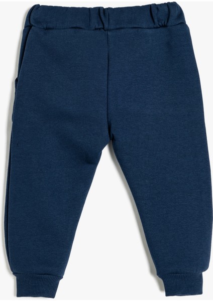 Basic Jogger Eşofman Altı Beli Bağcıklı Cep Detaylı Pamuk Karışımlı