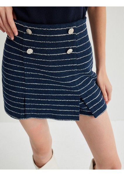 Tüvit Şort Etek Mini Boy Düğmeli Pile Detaylı indirimleri